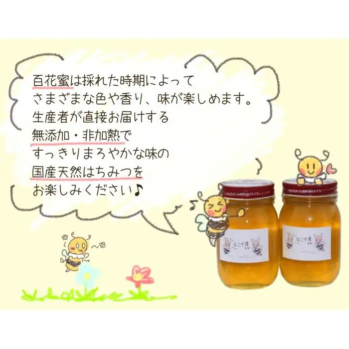 なごやの天然はちみつ瓶600ｇ×2本セット