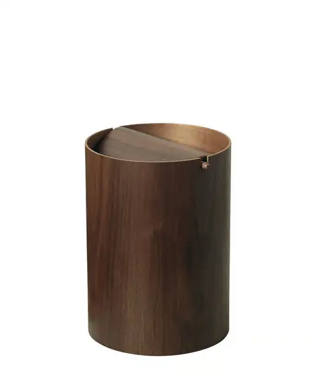 ごみ箱 ウォールナット 家具 Mサイズ No.WN952A  蓋 ごみ箱