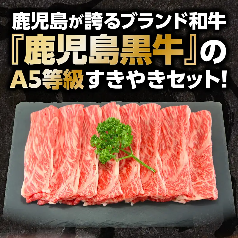 「 JA の お肉屋さん 」A5等級！鹿児島黒牛 すきやきセット（ 計600g ） K234-002 肉 牛肉 冷凍