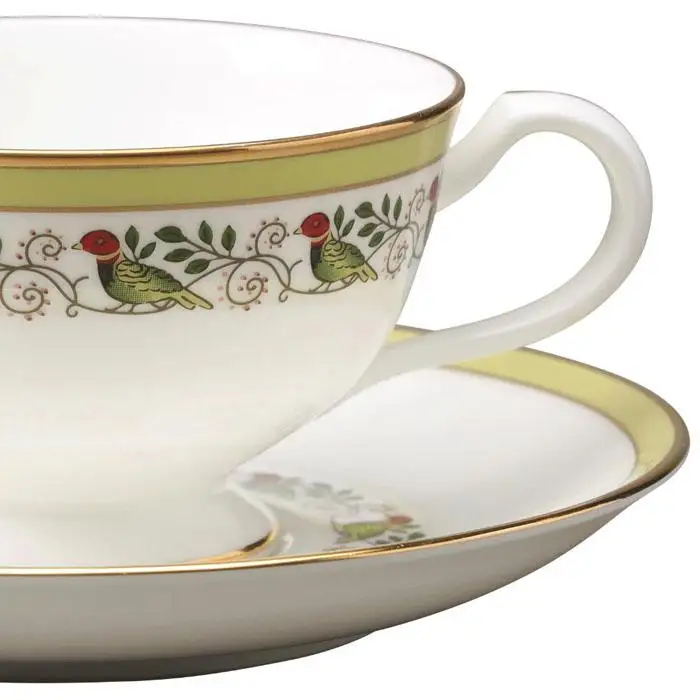ノリタケ アーカイブコレクション カップ＆ソーサー(若草色絵鳥文)N-366J/X97221