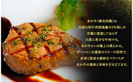 あか牛 極上ヒレ＆サーロイン ステーキセット (あか牛ヒレステーキ 150g あか牛サーロインステーキ 200g×2枚 あか牛のたれ 200ml付き)