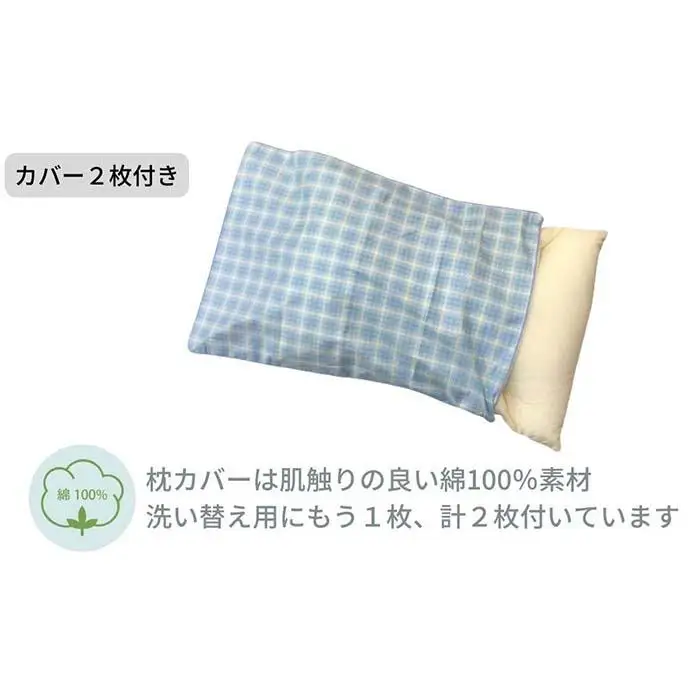 《サポートピロー 枕 カバー2枚付き ブルー》ソフト&ホールドBL