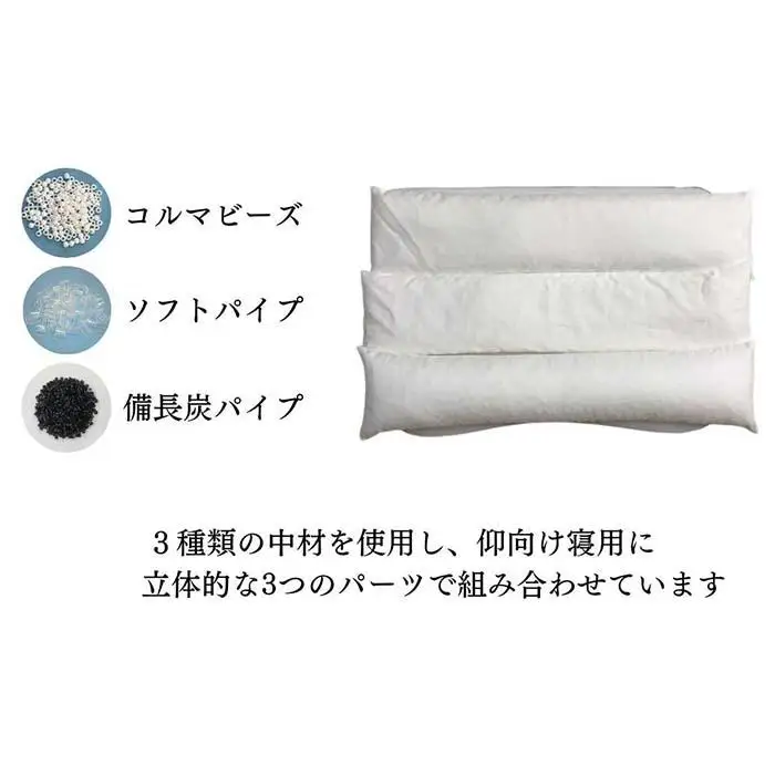 《仰向け寝におすすめの 立体構造枕 麻カバー2枚付》枕職人仰向け麻カバー2P