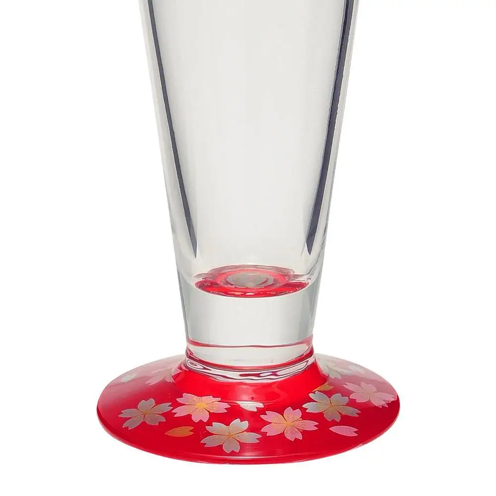 ぬりもん de Verre ピルスナーグラス 蒔絵 桜 赤