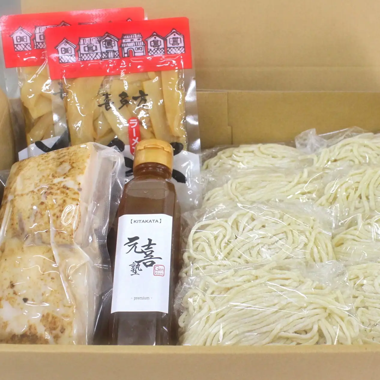 喜多方ラーメン KITAKATA元喜塾プレミアム生ラーメンセット8食入 チャーシュー メンマ 付き ラーメン らーめん しょうゆ セット ギフト 人気 お土産 生麺 グルメ 【07208-0245】