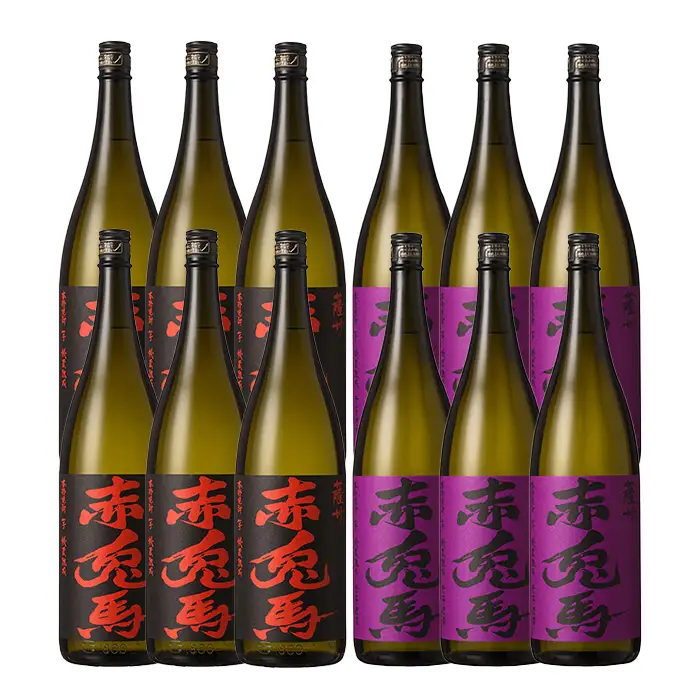 【3か月定期便】赤兎馬・紫の赤兎馬1.8L×各6本 計12本を3回【99-003-57-TK】