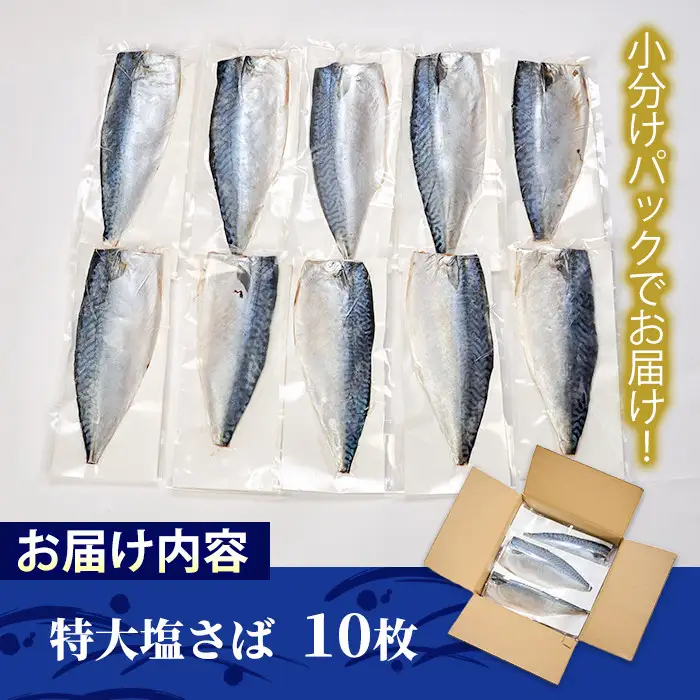 特大塩さば(10枚) 焼き魚  国産 冷凍 【AW-35】【丸正水産】