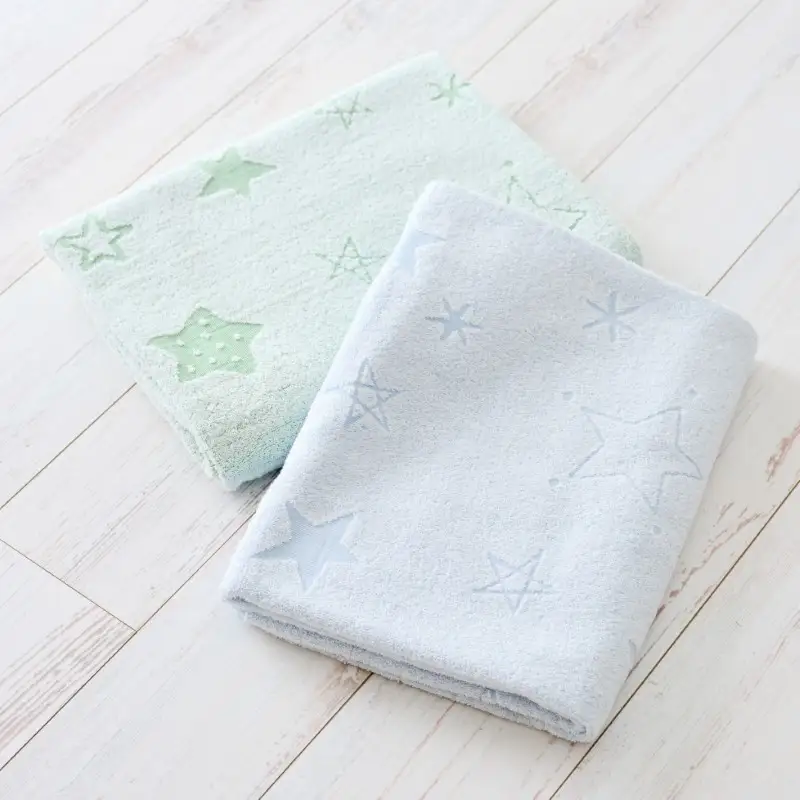 【高島屋選定品】泉州タオル おくるみ２枚（ブルー＆グリーン）