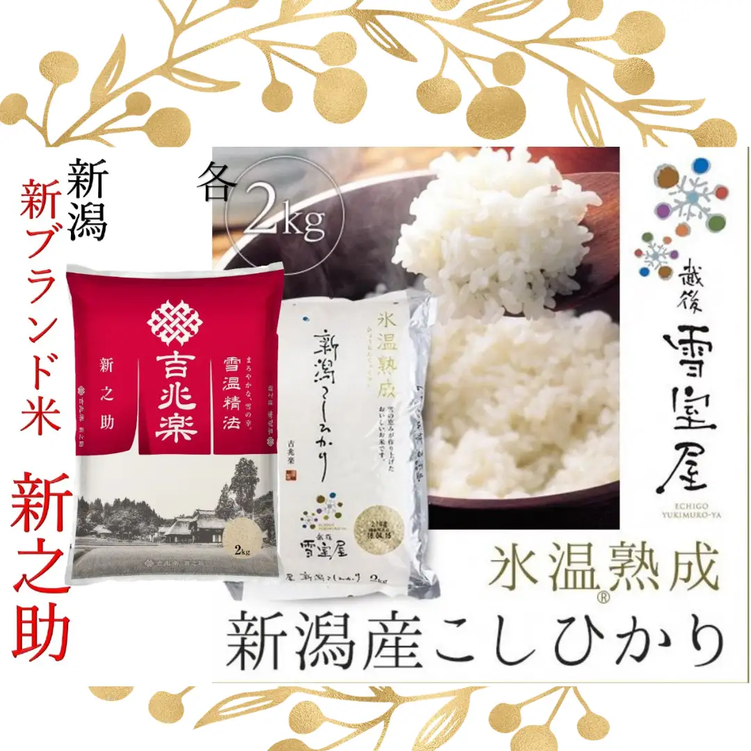 【令和7年産】 阿賀野市産 「 新之助 ＆ 雪室米 」 食べ比べ セット 各2kg 新潟県 阿賀野市 米 こめ コメ 白米 精米 1J11028