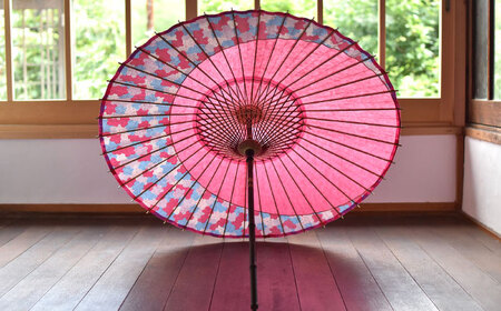 【岐阜和傘】日傘 月奴（ピンク×紫陽花） かさ 手作り 40本骨 岐阜市 [ANBY006]