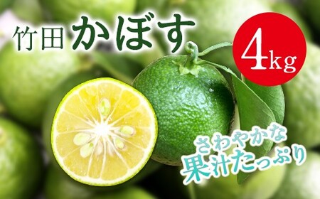 【2026年9月上旬-10月上旬発送予定】 さわやかな果汁たっぷり 竹田かぼす♪ 4kg 50玉前後（露地）