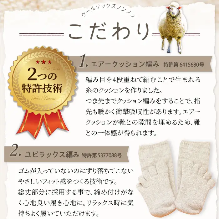ひつじ飼いが作る ごほんゆびウールソックス Lサイズ(ベージュ)【ウール ソックス 5本指 靴下 Lサイズ ベージュ レディース メンズ 男女兼用 島根県 大田市】