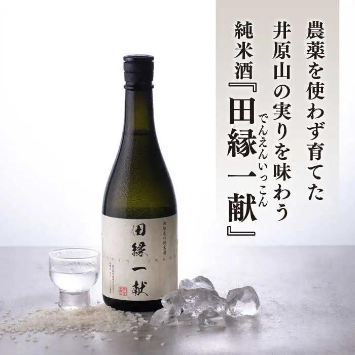 無農薬で育てたお米で作った 日本酒 『田縁一献（でんえんいっこん）』 720ml×2本 糸島市 / NPO法人田縁プロジェクト [AUM001] 純米酒