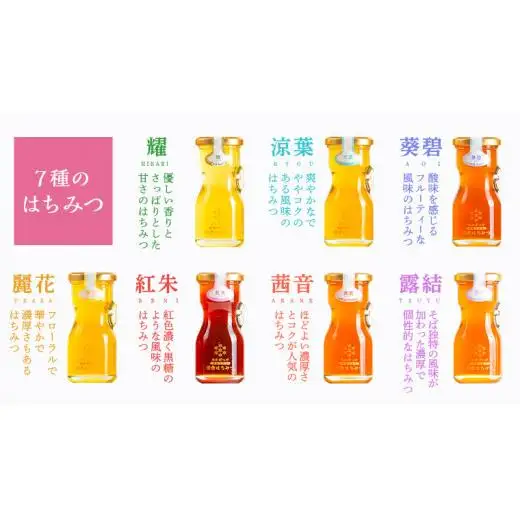 【 数量限定 】田舎はちみつ 7種 ギフトセット [ 結蜜 Musubi-R7 120g ]（ 茨城県共通返礼品： 五霞町 ）
