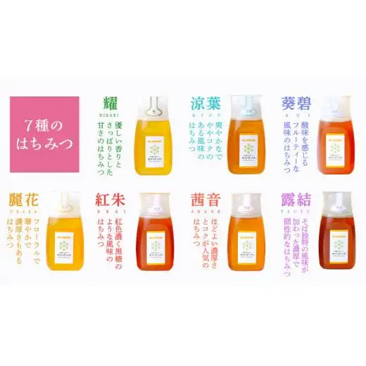 【 数量限定 】田舎はちみつ ボトル 7種 セット [ ピタッとボトルB7 280g ]（ 茨城県共通返礼品： 五霞町 ）