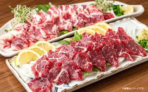 馬刺しセット（赤身・霜降り）【600g】