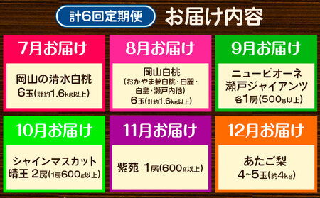 【先行予約】岡山のフルーツ 定期便6回コース【配送不可地域あり】
