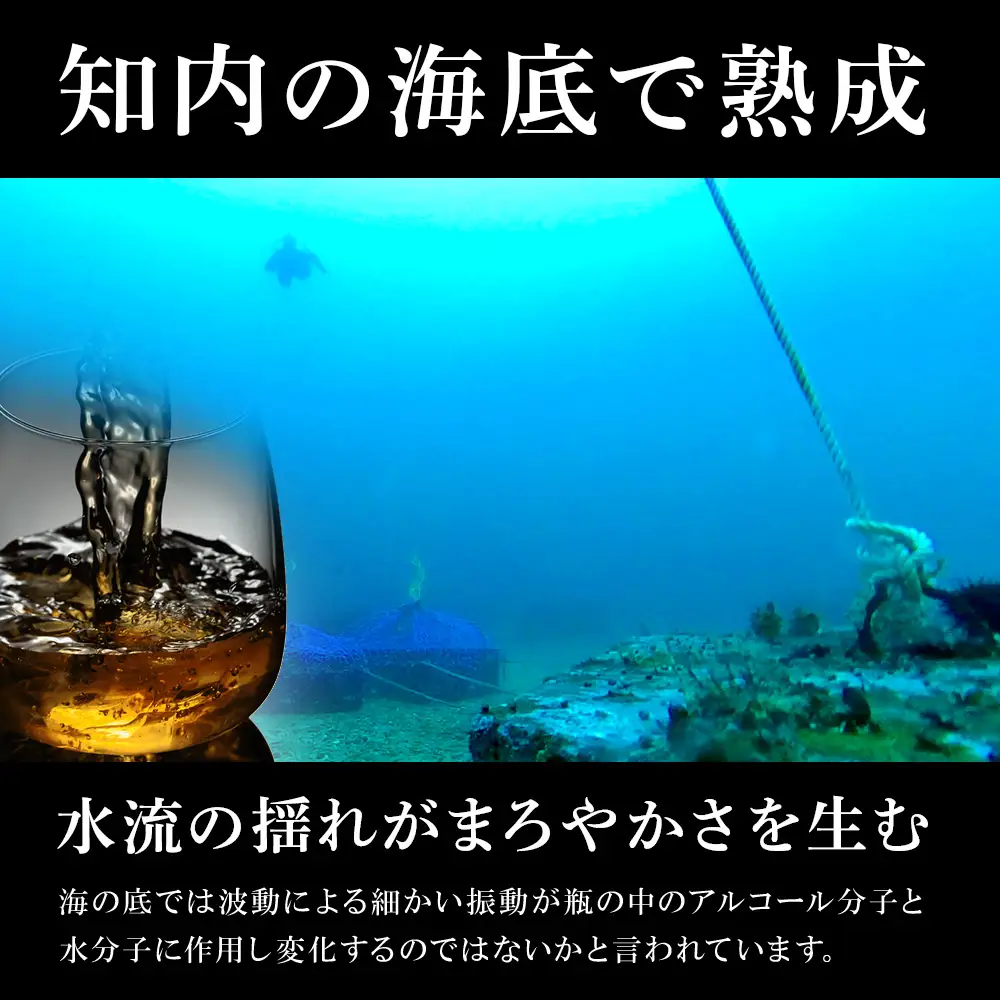 【ふるなび限定・2023年引き揚げ】知内海底熟成ウイスキー・シャンパン2本 Dセット 北海道 ウイスキー 海底ウイスキー 海底熟成 洋酒 海底酒