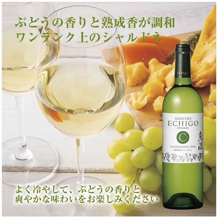 無地熨斗 越後ワイン 白 750ml 2本セット アグリコア  越後ワイナリー  南魚沼市産シャルドネ使用 辛口 ミディアムボディ 度数12% 国産ワイン 魚沼ワイン わいん 送料無料 新潟県 南魚沼市