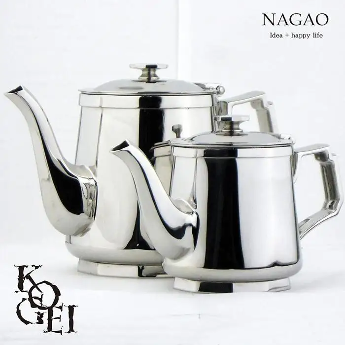 ナガオ KOGEI 極厚鏡面 ティーポット 340ml 18-8ステンレス