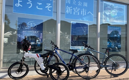 新宮市観光 E-バイク１日レンタル(2台分) / 新宮 観光 ツアー 自転車 サイクリング 体験【skk001】