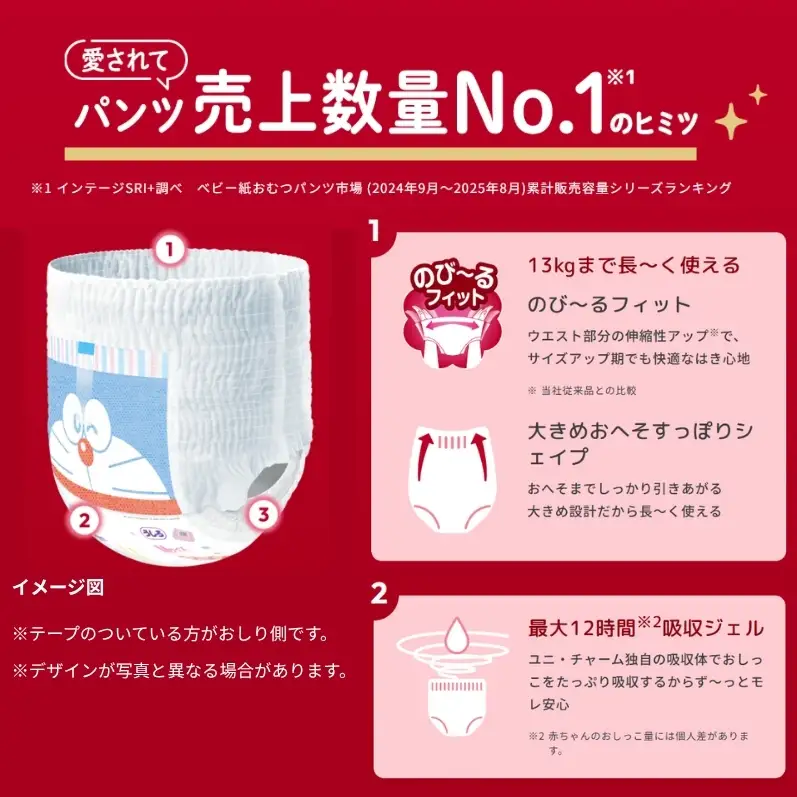 マミーポコパンツＭサイズ パンツタイプ 50枚×3パック（150枚） ドラえもん 