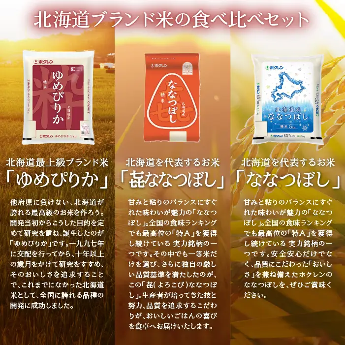 【令和7年産 3ヶ月定期配送】（精米6kg）食べ比べセット（ゆめぴりか、ななつぼし） SBTD130