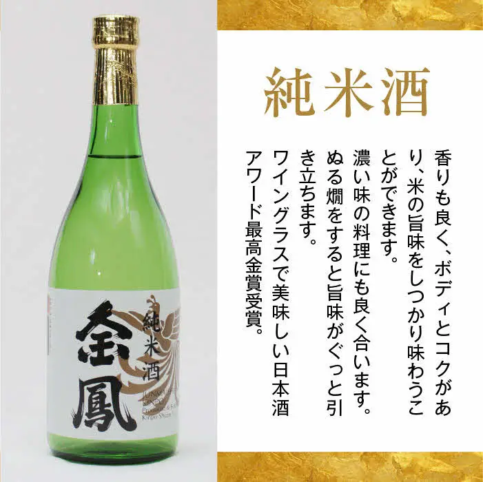 金鳳 純米吟醸・純米酒 720mlセット【日本酒 地酒 お酒 アルコール 酒 ご自宅用 コク フルーティー 甘み 美味しい おいしい 旨味 純米 セット 飲み比べ 島根県 安来市】