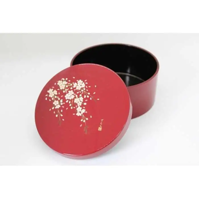 紀州漆器　ボンボニエール　朱　桜さくら【NT7】