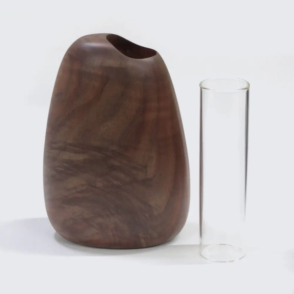 Mango vase - large　walnut/SASAKI【旭川クラフト(木製品/一輪挿し)】マンゴーベース / ササキ工芸_03259