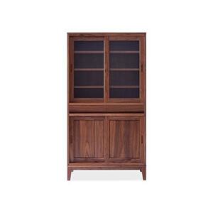 旭川家具 MUKU工房オリジナル ムク ダイニングキャビネット ウォールナット 【 国産 無垢 インテリア 木製 ナチュラル キャビネット 食器棚 キッチンボード 収納 キッチン ダイニング 北海道 】_03233