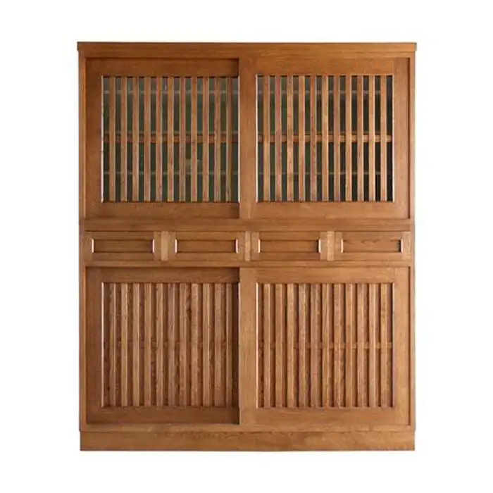 旭川家具 山室家具製作所 民芸家具 北の匠(H) No.1 水屋 150 ナラ 【 国産 無垢 インテリア 木製 収納 民芸 ダイニングボード 食器棚 キッチンボード ダイニング キッチン 北海道 】 _03243