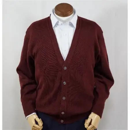 無地 メンズニット カーディガン ワイン S寸 15230_装飾品・工芸品 男性・メンズ 洋服 _【1234090】