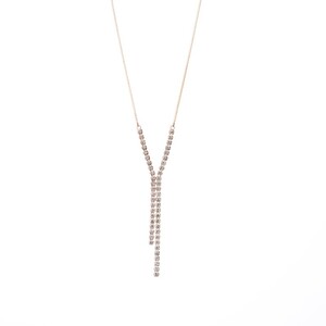 [MADE IN KOFU] K18PG シルキータッチテニスチェーン［Yライン］ネックレス Sサイズ 1.0ct TI-1178