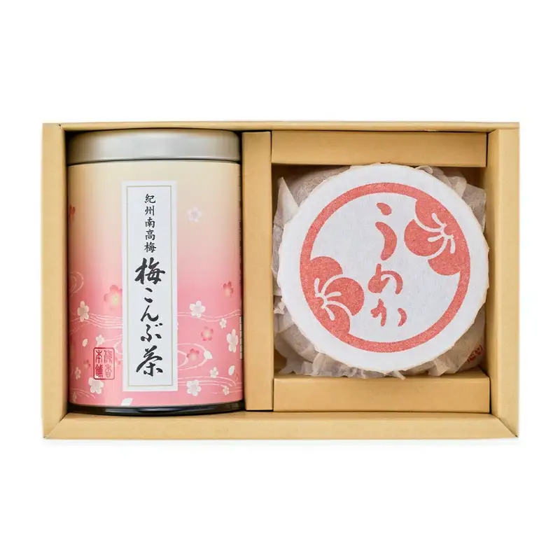 梅こんぶ茶と梅干のセット（梅こんぶ茶85g・うすじお味梅135g） / 紀州南高梅 うす塩 乾燥梅 昆布 お茶 贈答品 化粧箱 和歌山 田辺市 【umk009-1】
