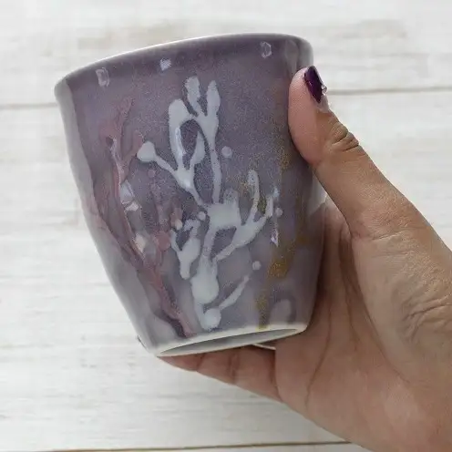 【datta.沖縄南の島陶芸工房】珊瑚タンブラー 紅掛空色x純白（ペアセット）