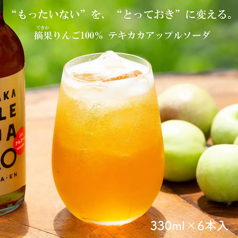 摘果りんごのアップサイクルドリンク テキカカアップルソーダ 330ml×6本 青森 弘前 林檎 リンゴ
