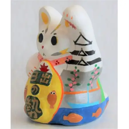 開運!招き猫ひーにゃん(お城4)AN13_猫雑貨 置物 猫グッズ ハンドメイド  開運  猫  まねき猫  招福  インテリア  お土産  ネコ_【1481627】