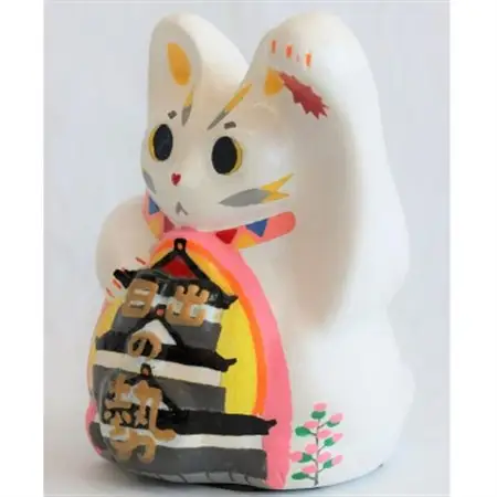 開運!招き猫ひーにゃん(お城1)左手ver AN18_猫雑貨 置物 猫グッズ ハンドメイド  開運  猫  まねき猫  招福  インテリア  お土産  ネコ_【1481632】