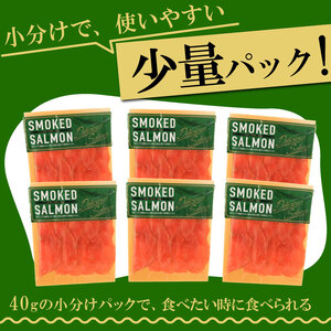 スモークサーモン スライス 40g×6パック 計240g ＼ サーモン ／