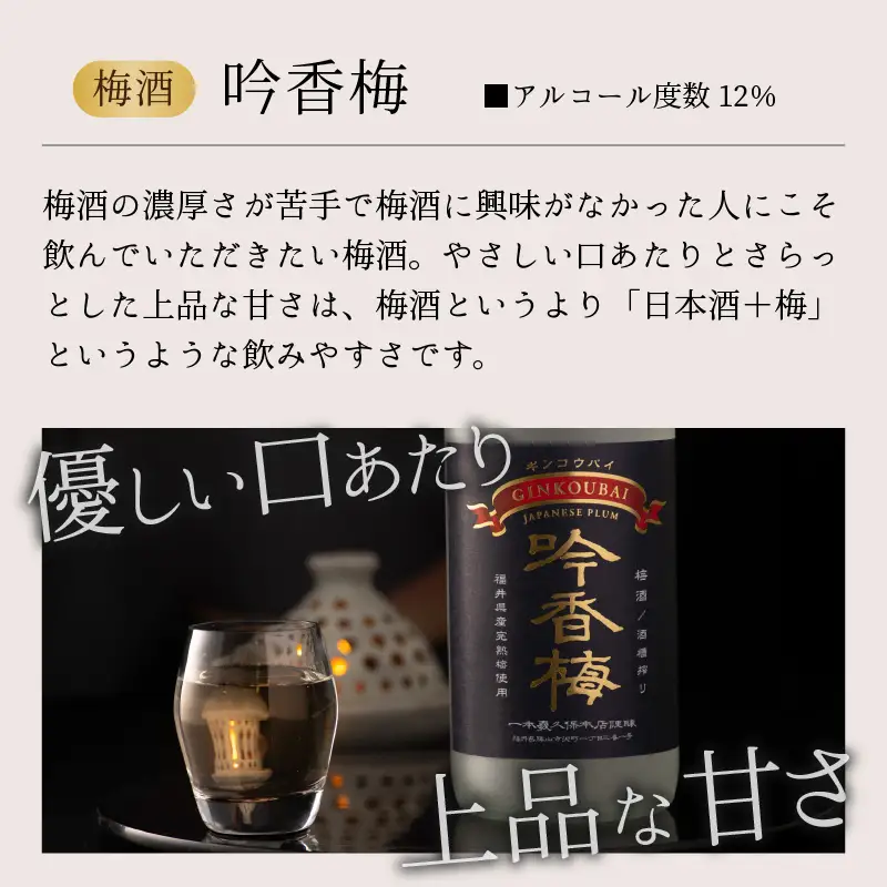 梅酒 一本義 吟香梅 福井県産梅使用 720ml×2本 [A-008063]