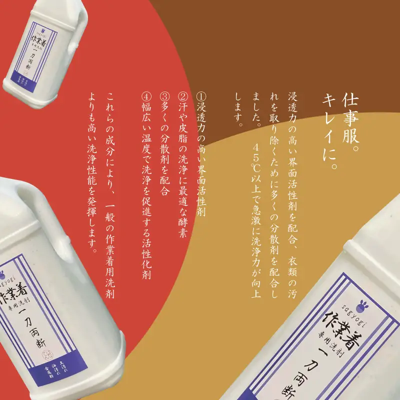 洗剤 作業着専用 一刀両断 2kg×9本 [F-019004]
