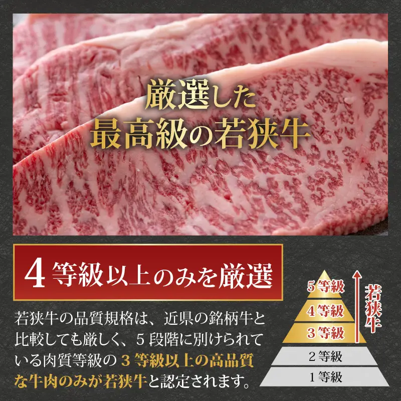 若狭牛 サーロインステーキ 510g(170g×3) [C-058002]