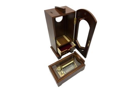 1321：貯金箱付き50弁式シリンダーオルゴールスタンダードＢ（カマ錠/クラシックブラウン）