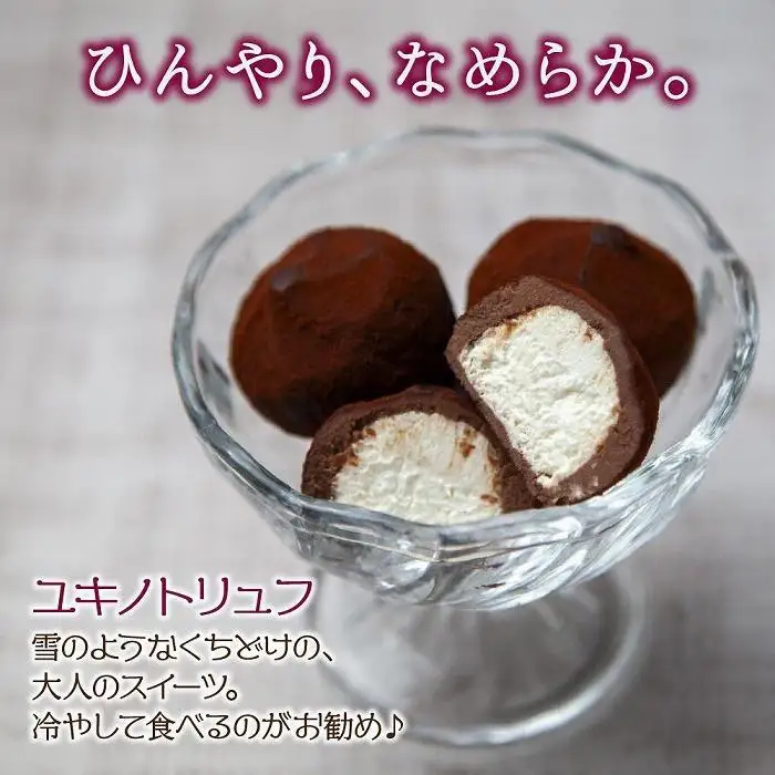 ユキノトリュフ 8個 2箱 チョコレート ココア おやつ スイーツ  洋菓子 バレンタイン 誕生日 お祝い 贈り物 ギフト お取り寄せ 冷凍 グルメ パーティー 魚野の里 ナトゥーラ 新潟県 南魚沼市｜チョコレート
