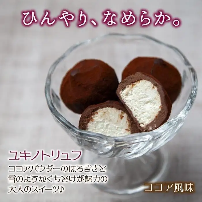 ユキノトリュフ ココア 抹茶 2種 16個 チョコレート おやつ スイーツ 洋菓子 バレンタイン 誕生日 お祝い 贈り物 ギフト お取り寄せ 冷凍 グルメ 土産 魚野の里 ナトゥーラ 新潟県 南魚沼市｜チョコレート