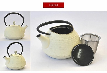 ティーポット 刷毛目 0.6L プレミアムアイボリー 南部鉄器 急須 茶道具 伝統工芸品 工芸品 壱鋳堂 日本製 鉄器 鉄分 雑貨 日用品 装飾品 置物 おしゃれ 和モダン ギフト 贈り物 プレゼント お祝い 贈答用 お茶 ティータイム 紅茶 緑茶 白 盛岡名産 手作り 岩手県 盛岡市 東北 岩手 盛岡 株式会社壱鋳堂