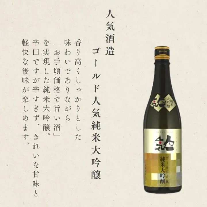 人気酒造「ゴールド人気純米大吟醸」 檜物屋酒造店「純米酒」 720ml×各2種【道の駅「安達」智恵子の里】