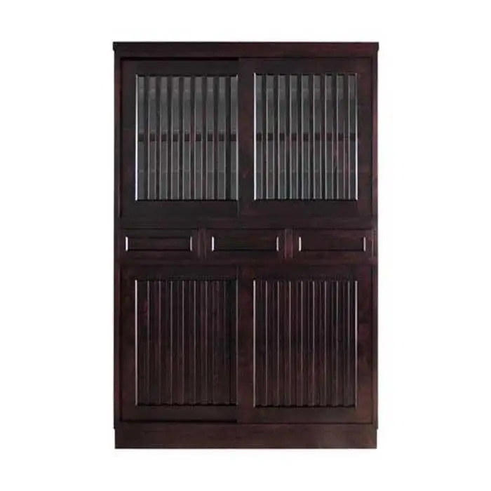 旭川家具 山室家具製作所 民芸家具 北の匠 No.2 水屋 120 カバ 【 国産 無垢 インテリア 木製 収納 民芸 ダイニングボード 食器棚 キッチンボード ダイニング キッチン 北海道 】 _03407