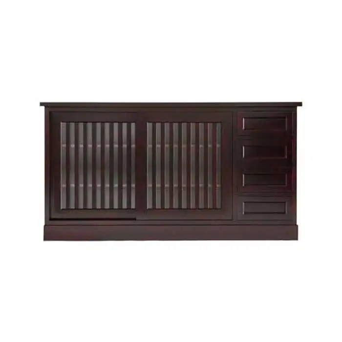 旭川家具 山室家具製作所 民芸家具 北の匠 No.3 サイドボード カバ 【 国産 無垢 インテリア 木製 収納 民芸 キャビネット サイドボード ダイニングボード 食器棚 キッチンボード リビング ダイニング キッチン北海道 】 _03409
